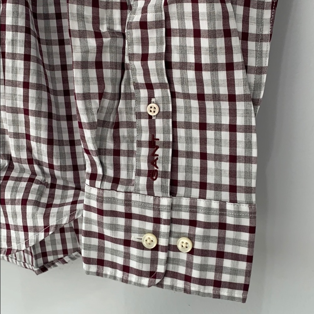 Gant Oxford Button Down Check Fit Port Red Large - Picture 5 of 12